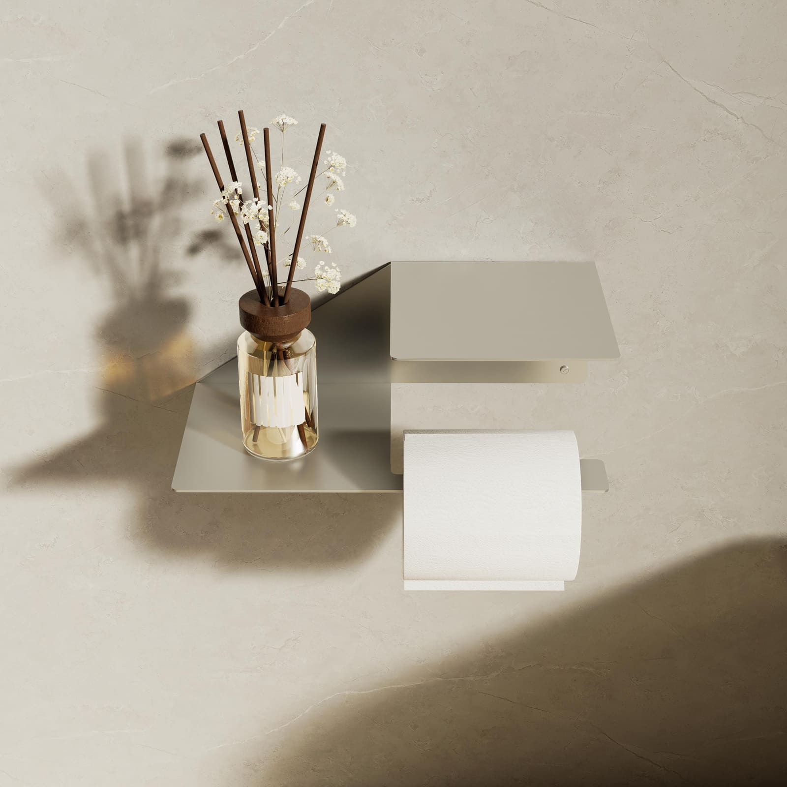 Mbajtëse Letre Higjienike me Raft · Modeli 2 – punim artizanal çeliku nga AR-TI Atelier – foto 3