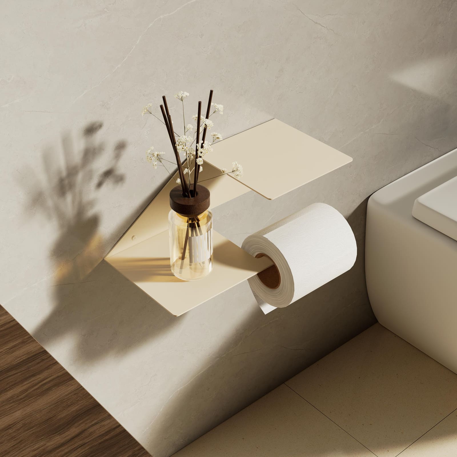Mbajtëse Letre Higjienike me Raft · Modeli 2 – punim artizanal çeliku nga AR-TI Atelier – foto 4