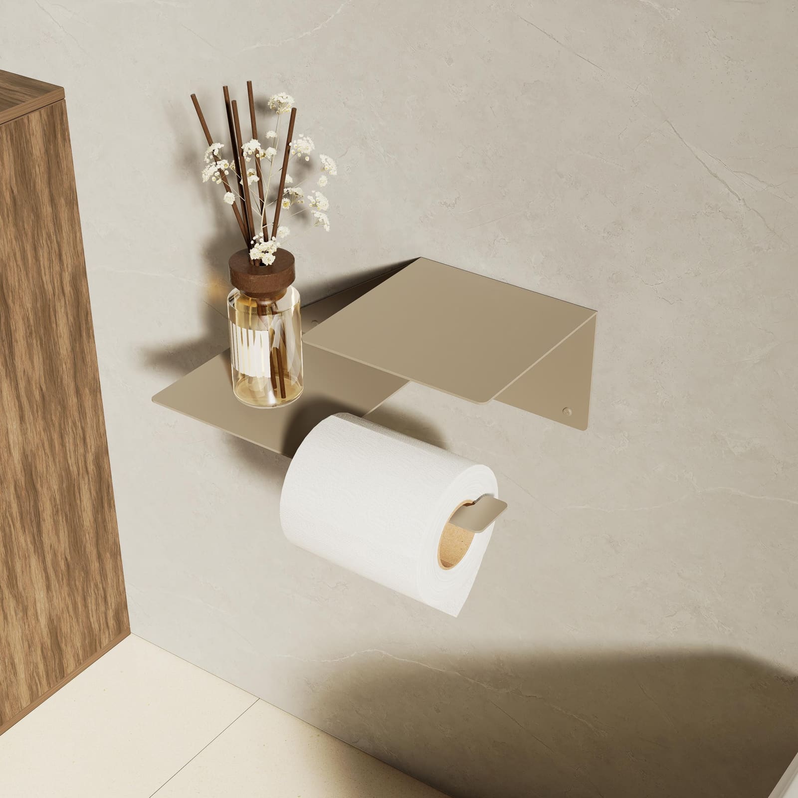 Mbajtëse Letre Higjienike me Raft · Modeli 2 – punim artizanal çeliku nga AR-TI Atelier – foto 5