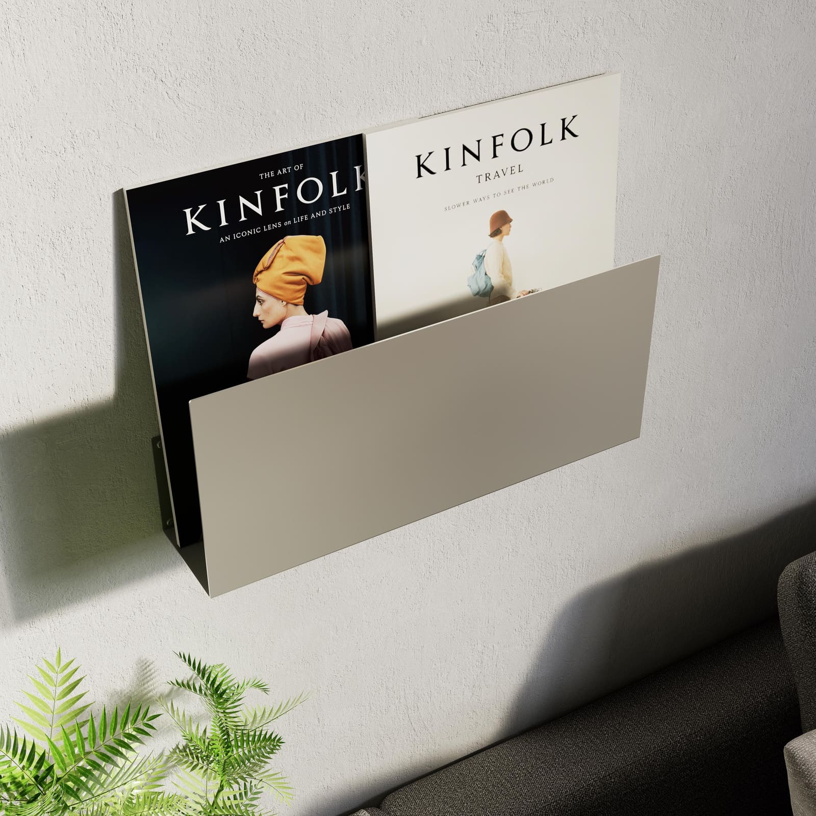 Mbajtëse Revistash Murale me Ndarje Librash · Modeli 3 – punim artizanal çeliku nga AR-TI Atelier – foto 5