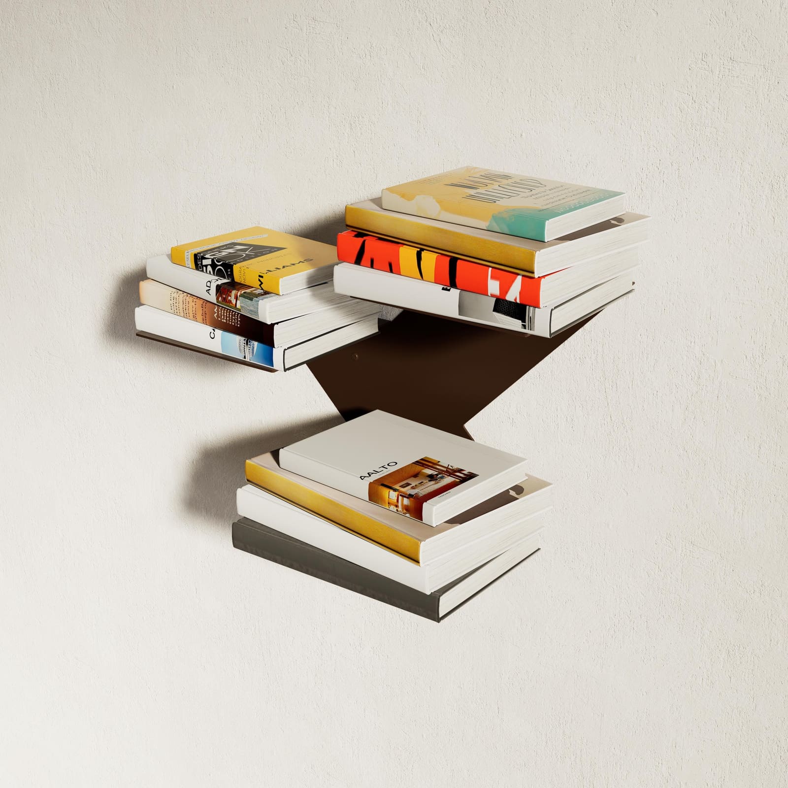 Raft Librash Mural Metalik Zigzag – punim artizanal çeliku nga AR-TI Atelier – foto 6