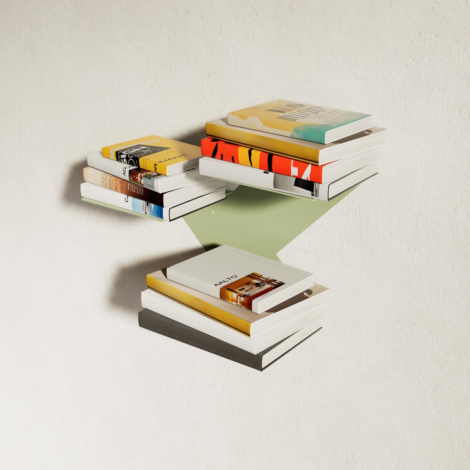 Raft Librash Mural Metalik Zigzag – punim artizanal çeliku nga AR-TI Atelier – foto 9