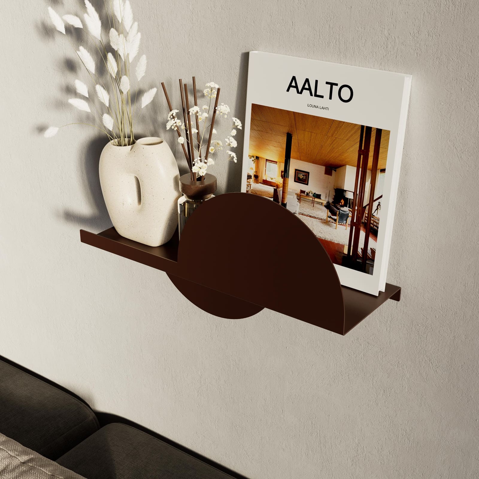 Raft Mural Metalik Gjysmërrethor · Modeli 2 – punim artizanal çeliku nga AR-TI Atelier – foto 5