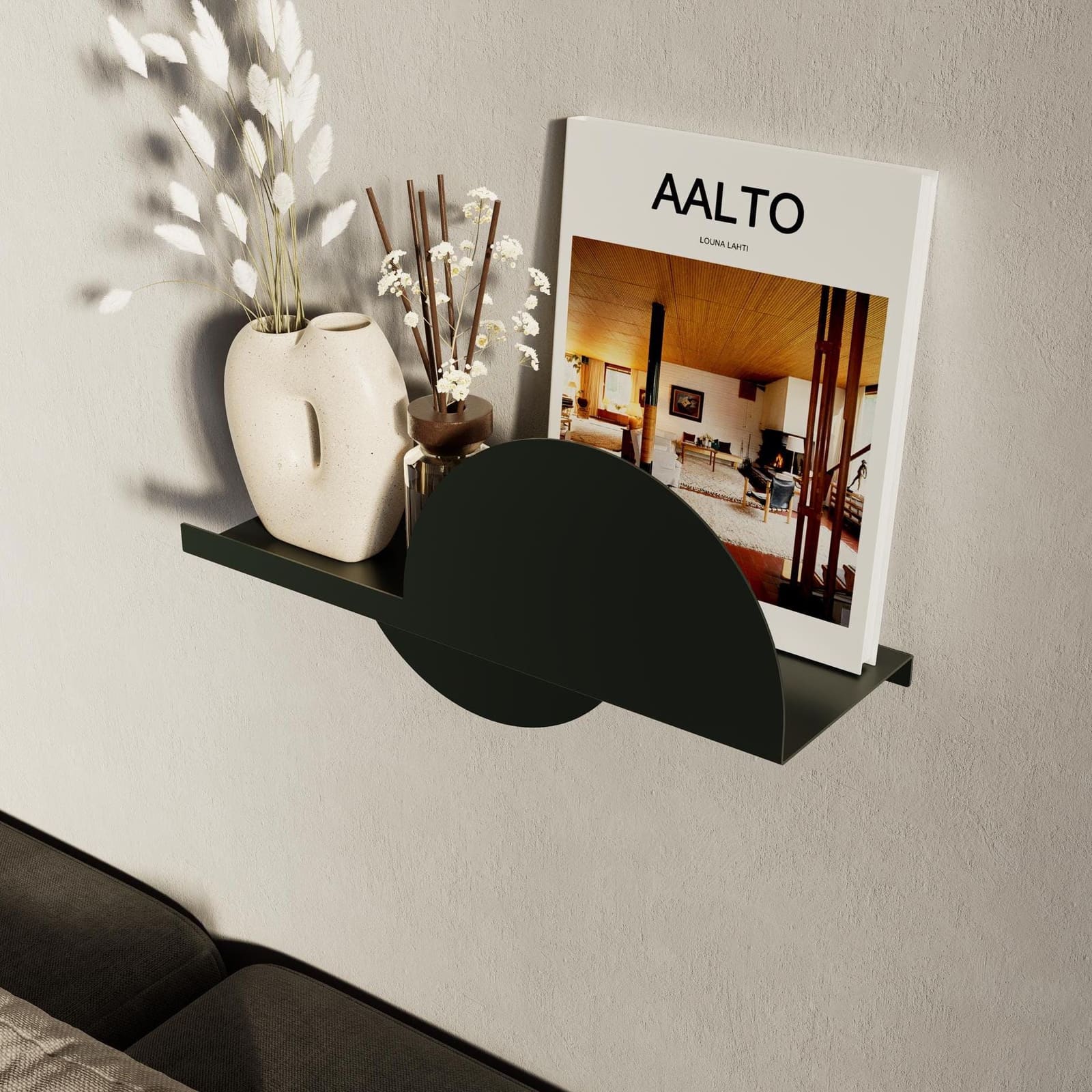 Raft Mural Metalik Gjysmërrethor · Modeli 2 – punim artizanal çeliku nga AR-TI Atelier – foto 8