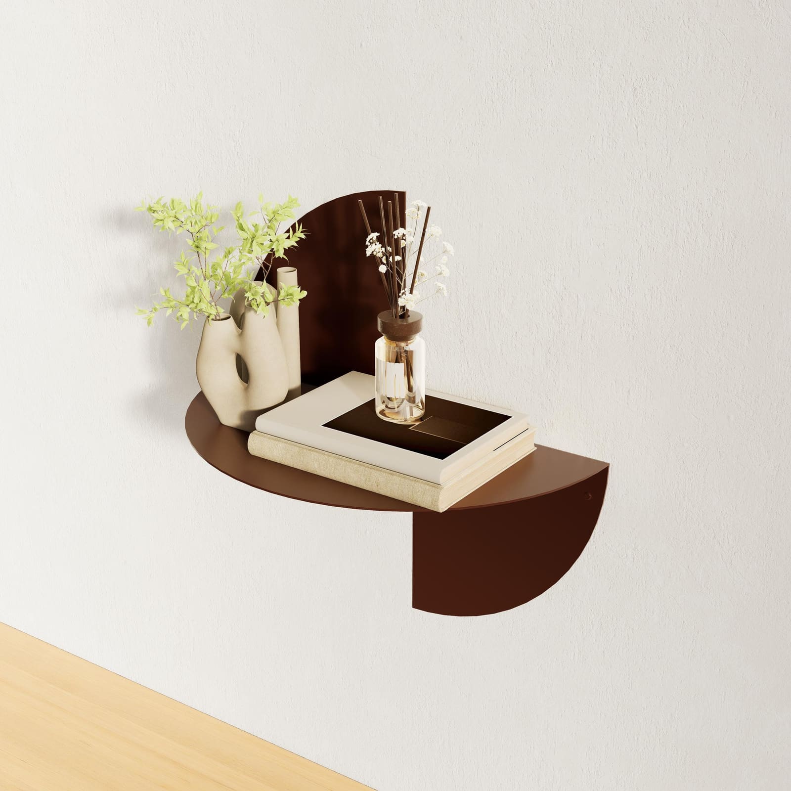 Raft Mural Metalik Gjysmërrethor · Modeli 3 – punim artizanal çeliku nga AR-TI Atelier – foto 4