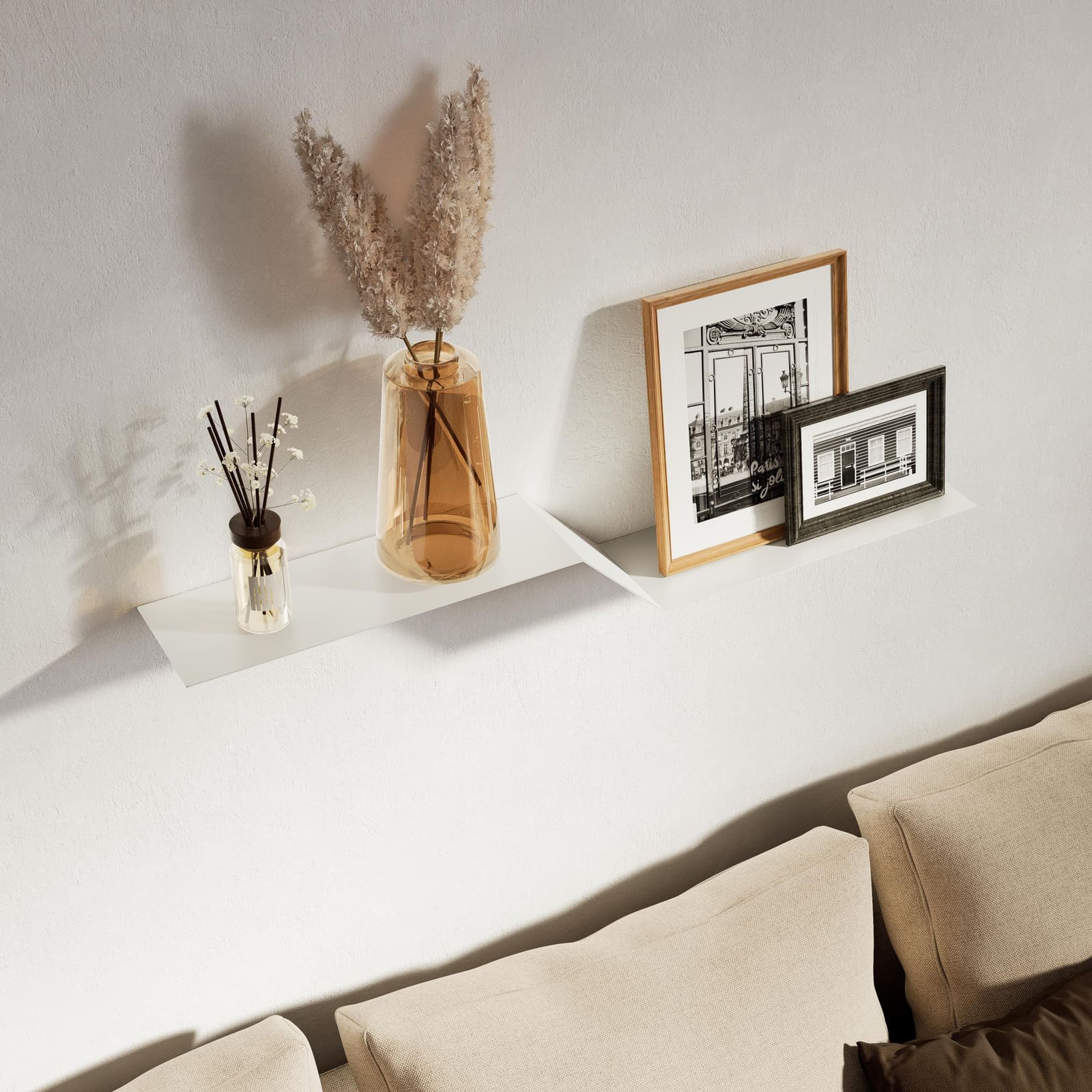 Raft Mural Metalik Minimalist · Modeli 2 – punim artizanal çeliku nga AR-TI Atelier – foto 2