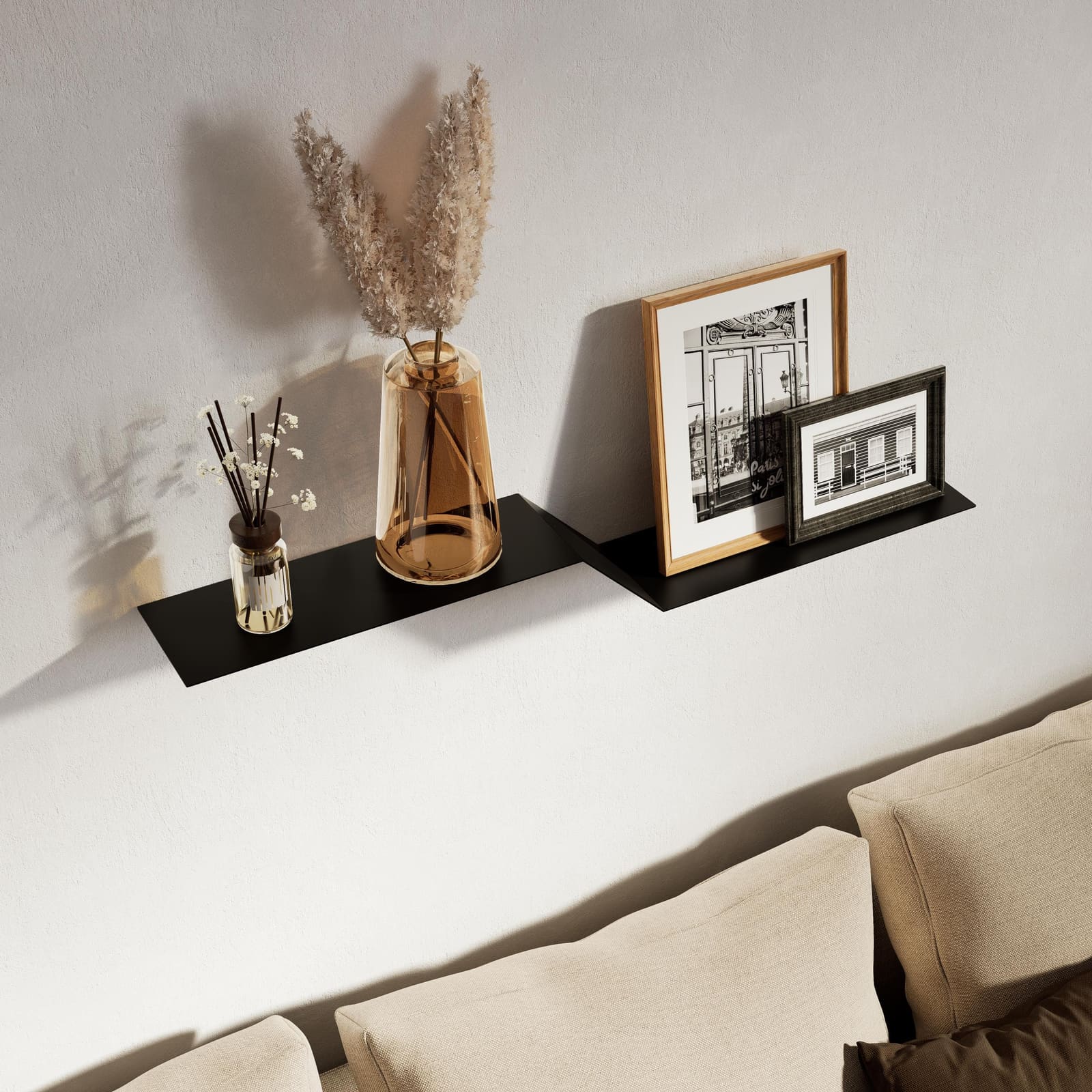 Raft Mural Metalik Minimalist · Modeli 2 – punim artizanal çeliku nga AR-TI Atelier – foto 4