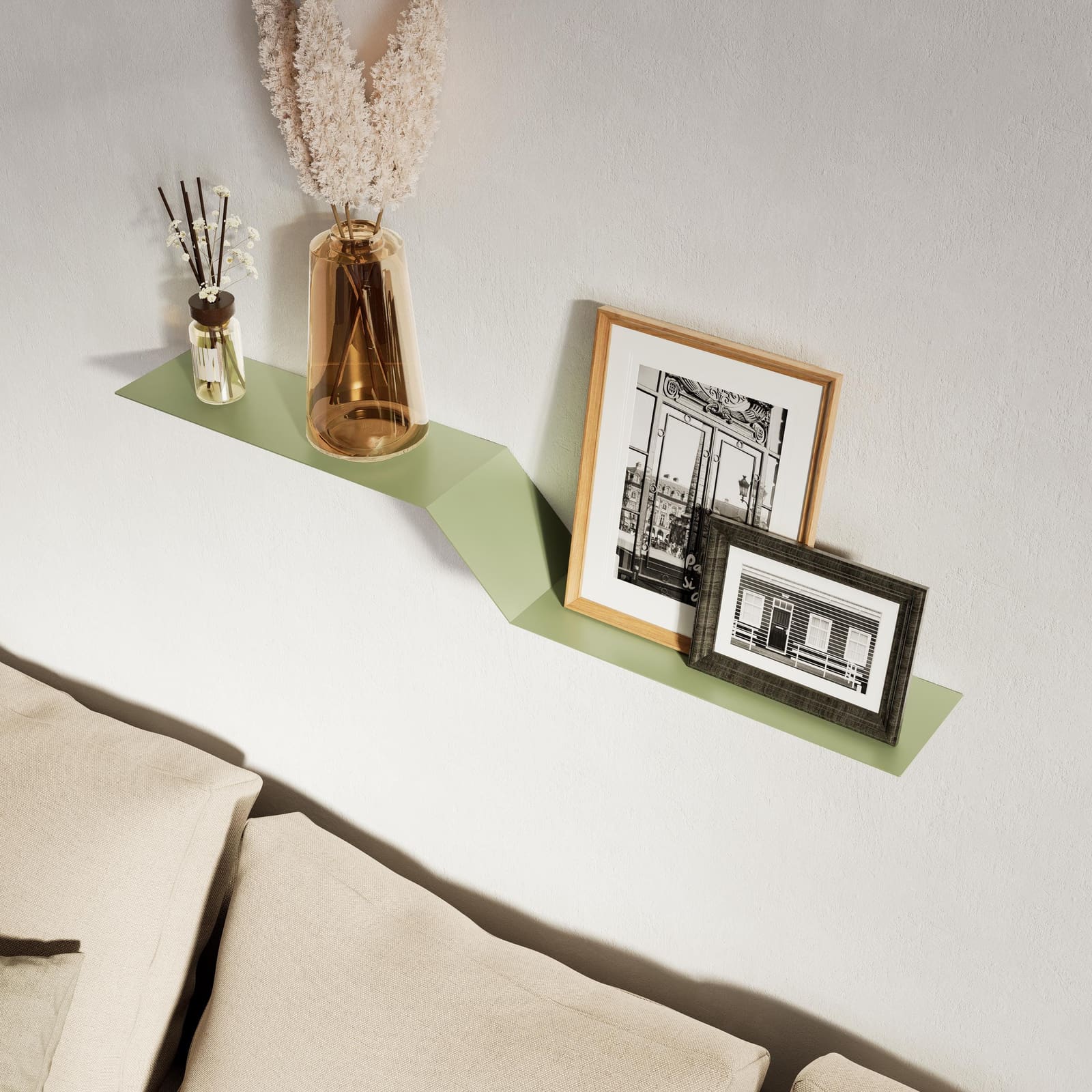 Raft Mural Metalik Minimalist · Modeli 2 – punim artizanal çeliku nga AR-TI Atelier – foto 5