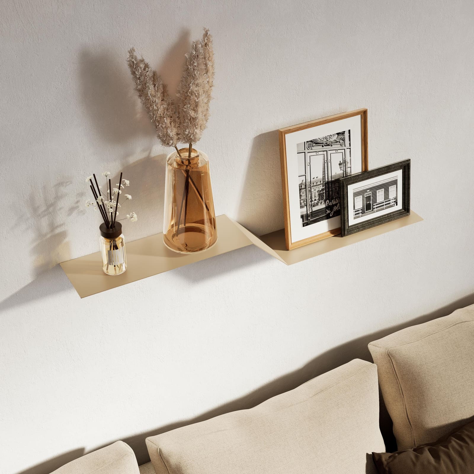Raft Mural Metalik Minimalist · Modeli 2 – punim artizanal çeliku nga AR-TI Atelier – foto 6