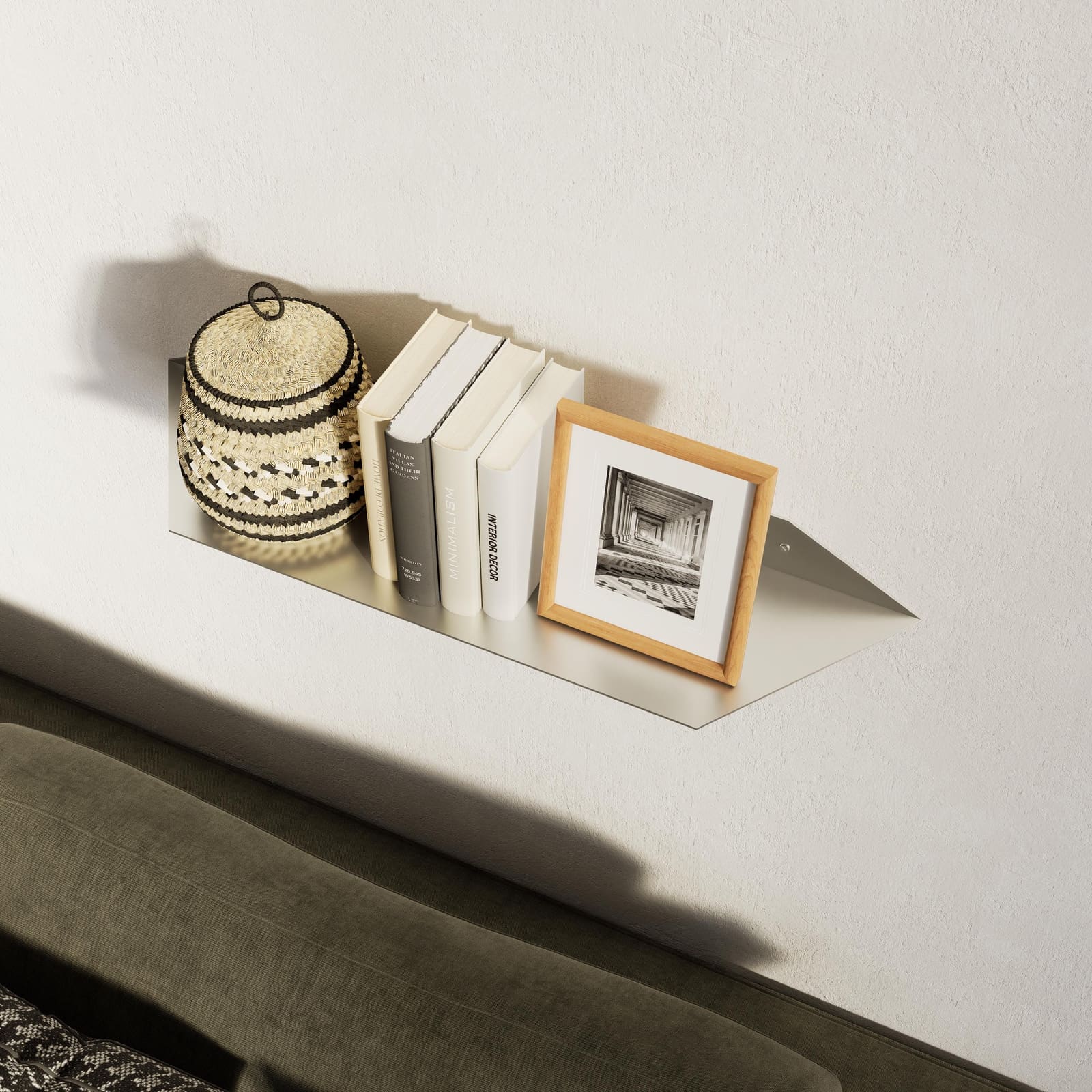 Raft Mural Metalik Minimalist – punim artizanal nga AR-TI Atelier
