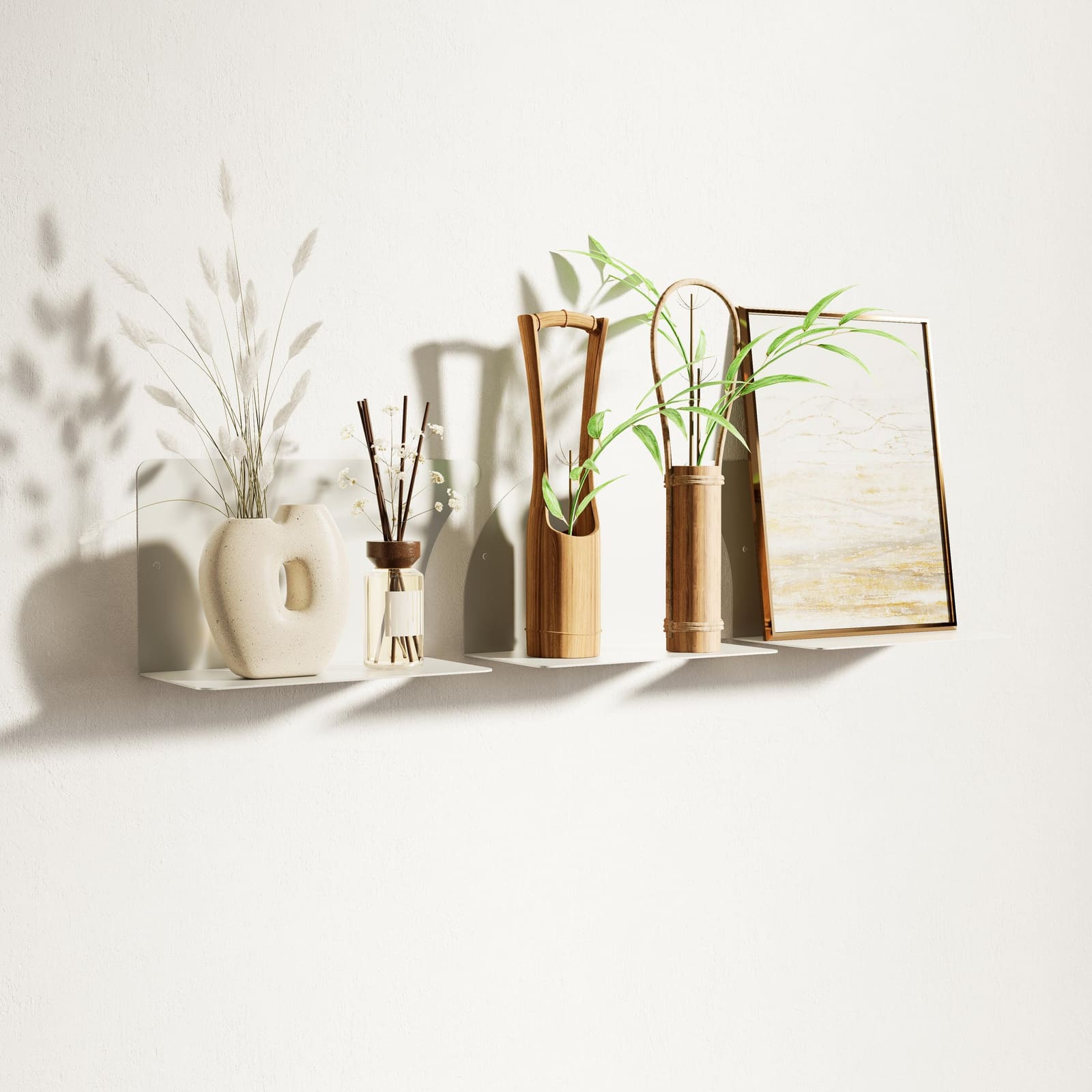 Rafte Murale Metalike Minimalist (Set 3 Copë) – punim artizanal çeliku nga AR-TI Atelier – foto 2