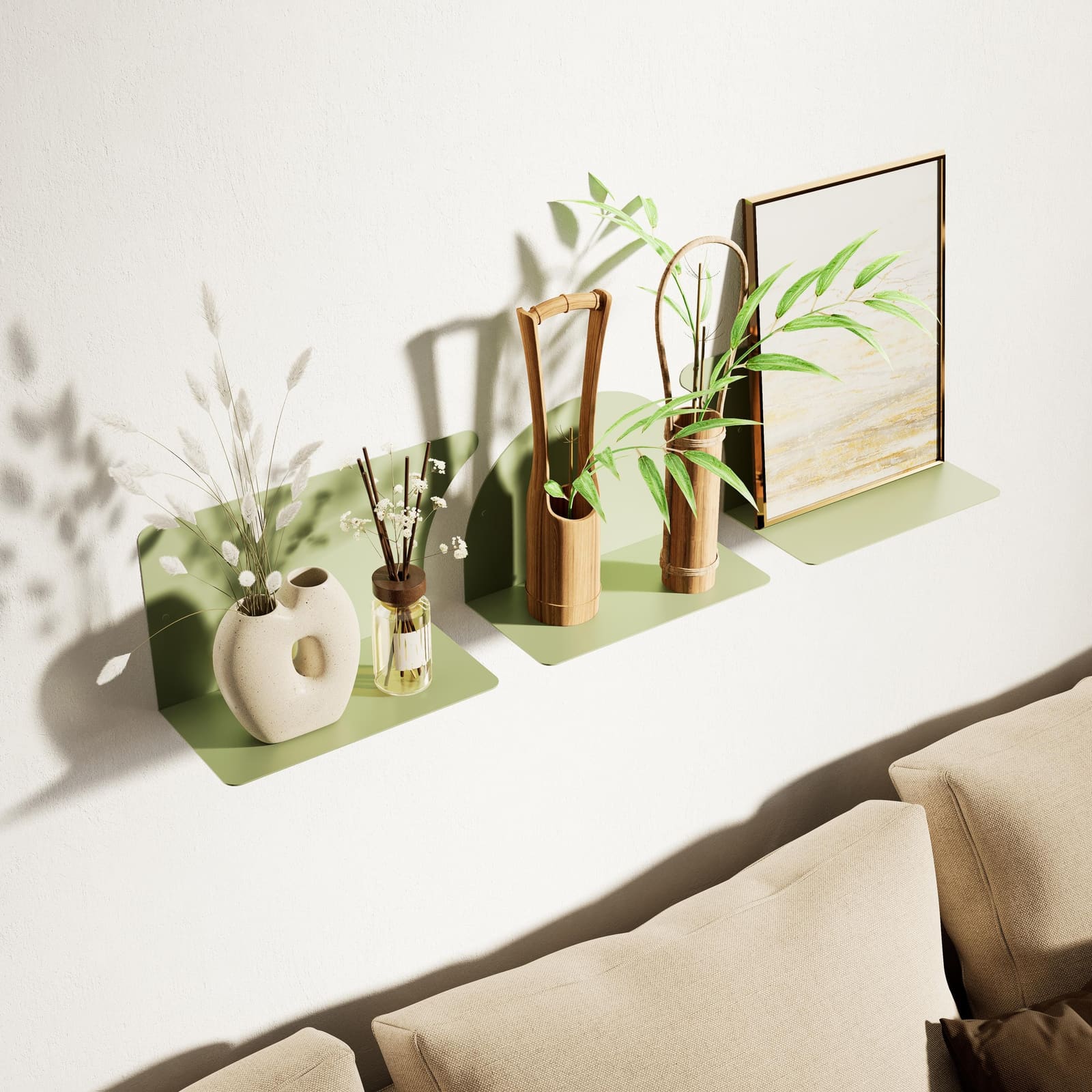 Rafte Murale Metalike Minimalist (Set 3 Copë) – punim artizanal çeliku nga AR-TI Atelier – foto 4