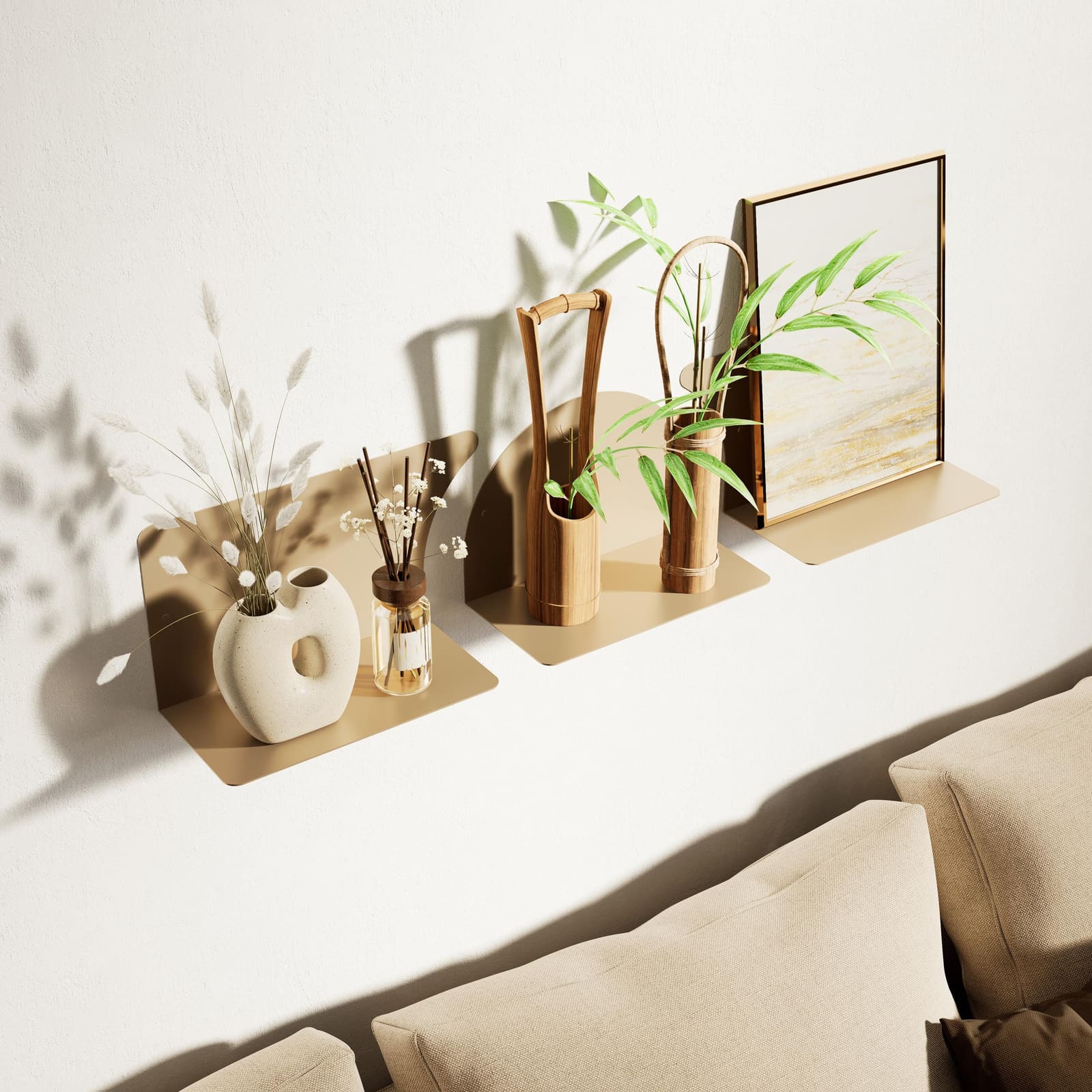 Rafte Murale Metalike Minimalist (Set 3 Copë) – punim artizanal çeliku nga AR-TI Atelier – foto 7