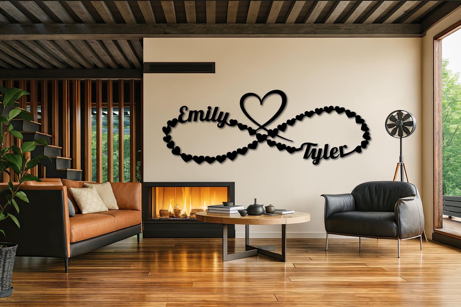 Zemra Infinit me Emra të Personalizuar – punim artizanal çeliku nga AR-TI Atelier – foto 5