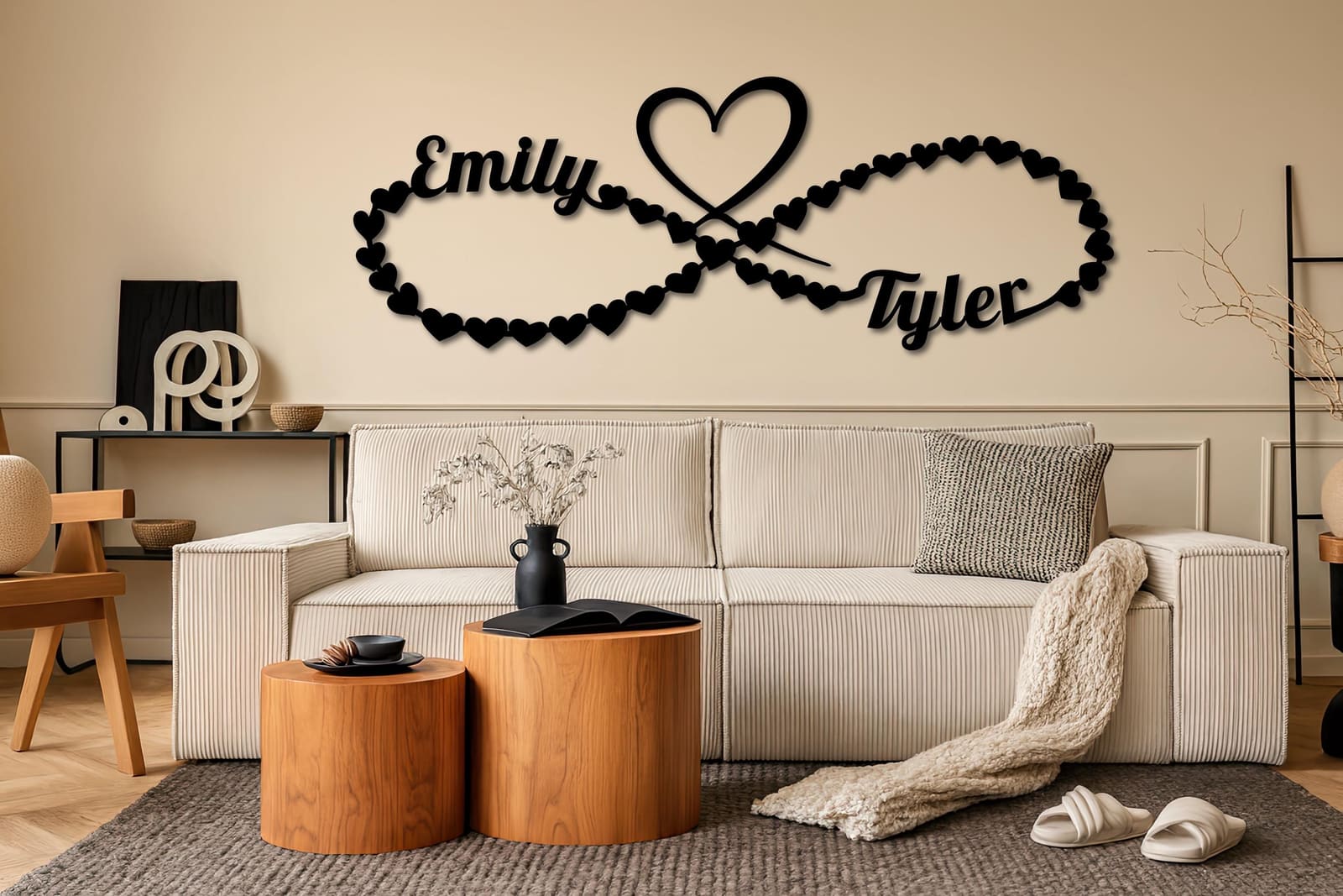 Zemra Infinit me Emra të Personalizuar – punim artizanal çeliku nga AR-TI Atelier – foto 6